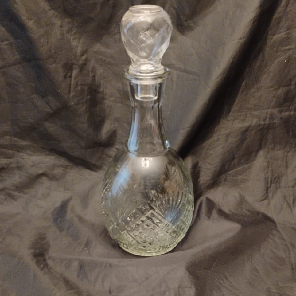 Vintage Clear Glass Art Decanter